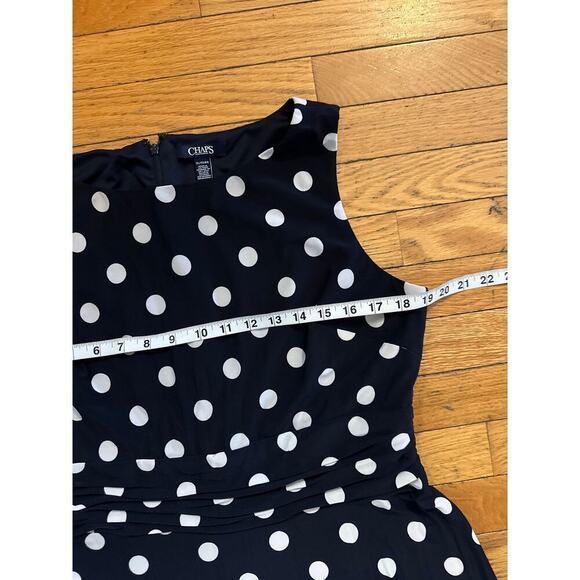 Womens Size XL Chaps Navy and White Polka Dot Dress - Picture 4 of 5